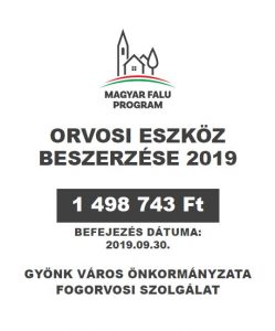 Magyar Falu Program - 2019 - Orvosi eszköz beszerzése
